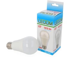 Lemputė LED E27 230V 12W A60 1212lm neutrali balta, LEDOM