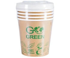 Leifheit Gogreen Biologiškai skaidūs maisto indai su dangteliais Go Žalias 700 ml, 5 vnt./0,115 kg