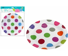 Ravi Decor Party Deco LGP apvalus popierinės lėkštės rožinė taškeliai 18 cm 6 vnt. 20 x 2 x 25,7 (12182 modelis)