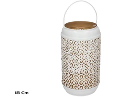 Garden4You Lida balta lampion na świece 18 cm 10.00 x 10.00 x 18.00 GARDEN ENJOY