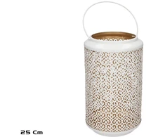 Garden4You Lida balta žvakinė lempa 25 cm 15,00 x 15,00 x 25,00 GARDEN ENJOY