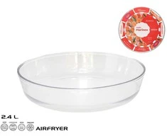 Didelė apvali stiklinė kepimo forma 2,4 l, 5,5 x 26,5 x 26,5 cm, MARINEX. Pagaminta Brazilijoje