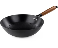 Luigi Ferrero Tika FR-2855WH Light Cast Iron Wok Pan 28x8cm