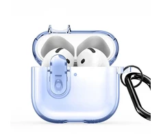 4kom.pl Dėklas do słuchawek Dux Ducis Apple AirPods 4 PECL Series PC+TPU Cover su karabinu Mėlyna
