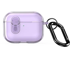 iLike Dėklas austiń na Dux Ducis Apple AirPods Pro 3 PECL Series PC+TPU Cover su karabinu Violetinė
