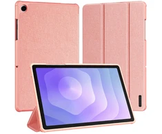 Dėklas na tablet iLike Dėklas książkowe Dux Ducis Galaxy Tab A9 Plus / Tab A11 Plus Domo Series Tri-fold Stand PU Leather Planšetė Cover Rožinė