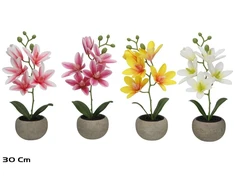 Dirbtinė magnolija vazone x3 – 32 cm, 8,5x13,5x30 cm, LITO