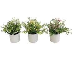 Dirbtinis eukaliptas su gipsofila vazone 21 cm, 12x12x21 cm, LITO