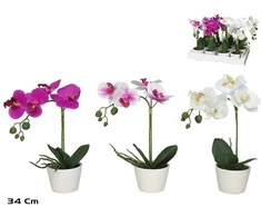 Kwiatydonice Dirbtinės orchidėjos vazone 34 cm 10x20x34 cm LITO