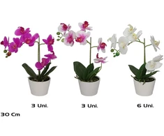Dirbtinės orchidėjos vazone x7 – 30 cm, 13x22x30 cm, LITO