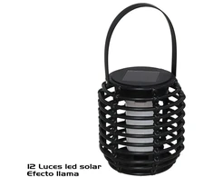 Garden4You Melna saulės energija varoma lempa 12 LED 10,00 x 10,00 x 11,00 GARDEN ENJOY