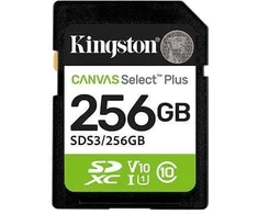 Atminties kortelė „Kingston Technology“ 256 GB SDXC Canvas Select Plus Gen3 150 MB/s C10 UHS-I U1 V10 atmintis