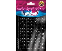 Klaviatūra Kolm Lovi Minipicto Minipikto klaviatūros lipdukas EST KB-UNI-EE01-BLK, juoda/balta