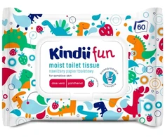 Drėgnas tualetinis popierius Kindii Fun 60 vnt.