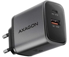 AXAGON sieninis įkroviklis 67 W, 2 prievadai (USB-A + USB-C) PD3.0/PPS/QC4+/SFC 2.0/Apple | ACU-PQ67