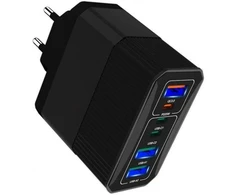 „MSONIC“ sieninis įkroviklis 40 W, 3 USB + 3 USB-C, PD/QC, MY6646K