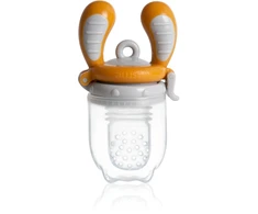 Naujiena! Specialus pasiūlymas! „Kidsme Food Feeder“ kūdikio maitinimo prietaisas kietam maistui (vidutinis) gintarinė nuo 4 mėnesių 160350AM