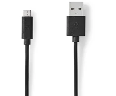 Nedis USB kabelis USB-A – micro-B 2 m juodas (CCGL60500BK20)