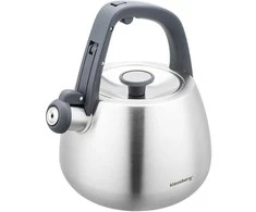 Virdulys, Nerūdijančio plieno virdulys su švilpuku, šlifuoto sidabro spalvos, talpa 2,5 l, Klausberg, kb-7773