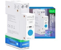 Nous Automatinis jungiklis DIN bėgeliui su energijos matavimu, 230Vac, 20A, Wi-Fi Tasmota (ESP32), MQTT, Matter