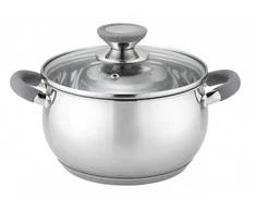 Oliver Voltz Puodas Voltz OV51210N22, 22 cm / 4,6 l, pilkos rankenos, nerūdijantis plienas