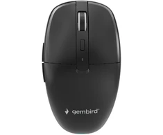 Gembird MUSW2-6B-01 Dual-mode belaidė pelė (2.4G + BT), 1600 DPI, 6-button, juodas