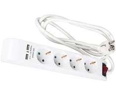 ATR Asus 4 prievadų prailginimo kabelis 1,4 m a/su/s/USB 2.1A 3x1,5 mm KF-GSB-04KU3x1,5/1,4M