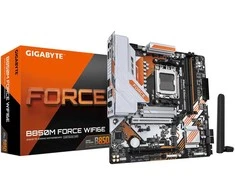 Pagrindinė plokštė „Gigabyte B850M FORCE WIFI6E“ (1.0 rev.) | Procesorių šeima AMD | Procesoriaus lizdas AM5 | DDR5 | Palaikomos kietojo disko sąsajos SATA, M.2 | SATA jungčių skaičius 4