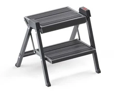 Hailo Folding step bench StepFix / steel / 2 steps / juodas