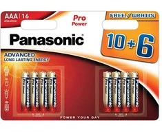 Panasonic Batteries Panasonic Pro Power battery LR03PPG/16B 10+6pcs 5410853058977 LR03PPG/16BW 10+6F (5410853058977)