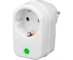 Goobay Apsaugotas nuo viršįtampių lizdo adapteris, baltas, CE, GS, 230 V, 77,2 mm, 76 mm, 51,3 mm