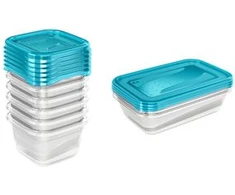 Keeeper Set of food containers rectangular 2x2L Fredo "Fresh" transparent/light mėlynas
