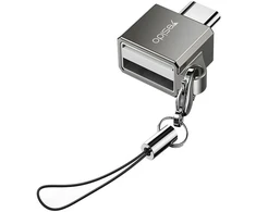yesido GS08 Mini Aluminum Alloy USB Type-C U-disk Card Reader Mouse Convert OTG Adapteris Juodas