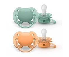 Philips AVENT SCF091/03 Žindukas Ultra Soft 0-6m žalia/oranžinė
