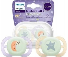 Philips AVENT SCF075/07 Čiulptukas Ultra Start Night 0-2m mėnulis/žvaigždė
