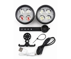 Piederums velosipēdiem iLike USB Rechargeable 4-LED Bike Light Set – Front &amp; Rear Bicycle Lights with 120dB Horn CB-1812001 ()