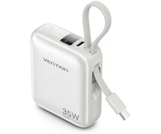 Vention 10000mAh 35W - power bank with USB-C cable (beige)