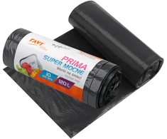 PRIMA LDPE šiukšlių maišai 120 l, 70 x 110 cm, 10 vnt., juodi, 18.5 x 7 x 7, 10717, Simple Solution