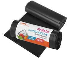 PRIMA LDPE šiukšlių maišai 60 l, 60 x 80 cm, 10 vnt., juodi, 16 x 5 x 5, 10716, Simple Solution