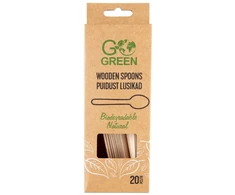 Pro Logic Gogreen Mediniai šaukštai Go Žalias 20 vnt./0,07kg