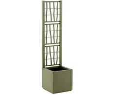Lumarko Stefanplast gėlių dėžutė kvadratinė su grotelėmis Ethica 36x36x140cm žalia