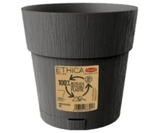 Lumarko Stefanplast Gėlių vazonas su padėklu Ethica Ø15x15cm pilka