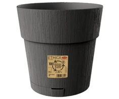 Lumarko Stefanplast gėlių vazonas su padėklu Ethica Ø25x25cm pilkas