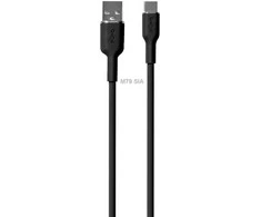 PURO ICON minkštas kabelis – USB-A iki USB-C kabelis 1,5 m (juodas)
