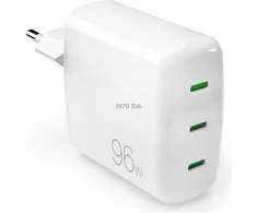 Sieninis įkroviklis GaN, 3xUSB-C jungtys, 96W, gamintojas Puro Baltas