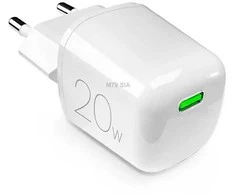 Puro Elektrik Puro 20W GaN USB-C laidinis įkroviklis – baltos spalvos