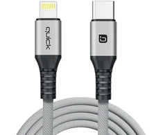 USB Quick USB-C - Lightning kabelis 1,5 m pilkas (4752168141236)