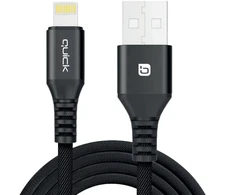 USB kabelis Quick USB-A - Lightning 1,5 m juodas (4752168141243)