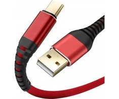 USB kabelis Quick USB-A - USB-C 1,5 m raudonas (4752168141281)