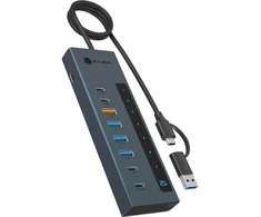 Icy Box „Raidsonic 9-in-1“ šakotuvas su maitinimo šaltiniu ir C tipo / A tipo pagrindinio kompiuterio jungtimi | IB-HUB1743-CPD